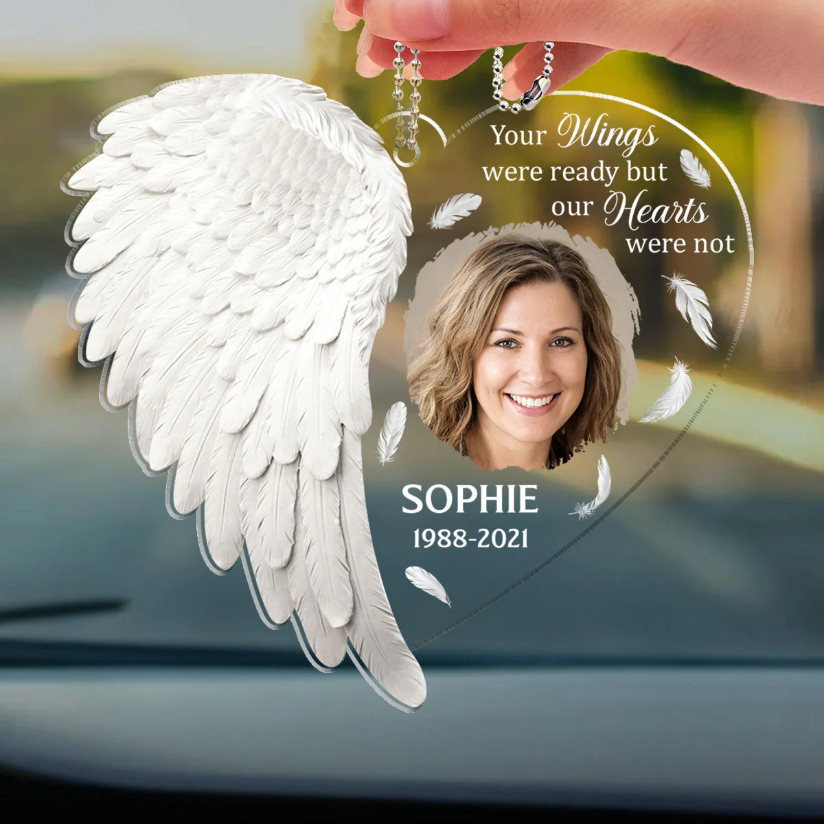 Angel In Heaven Version 2 - Personalized Acrylic Car Ornament - Image 4