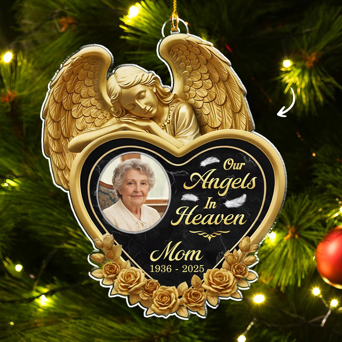 Angels In Heaven - Personalized Custom Acrylic Ornament - Image 2