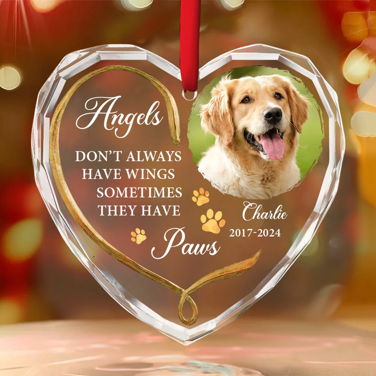 Angels Do Not Have Wings - Personalized Custom Glass Ornament - Image 2