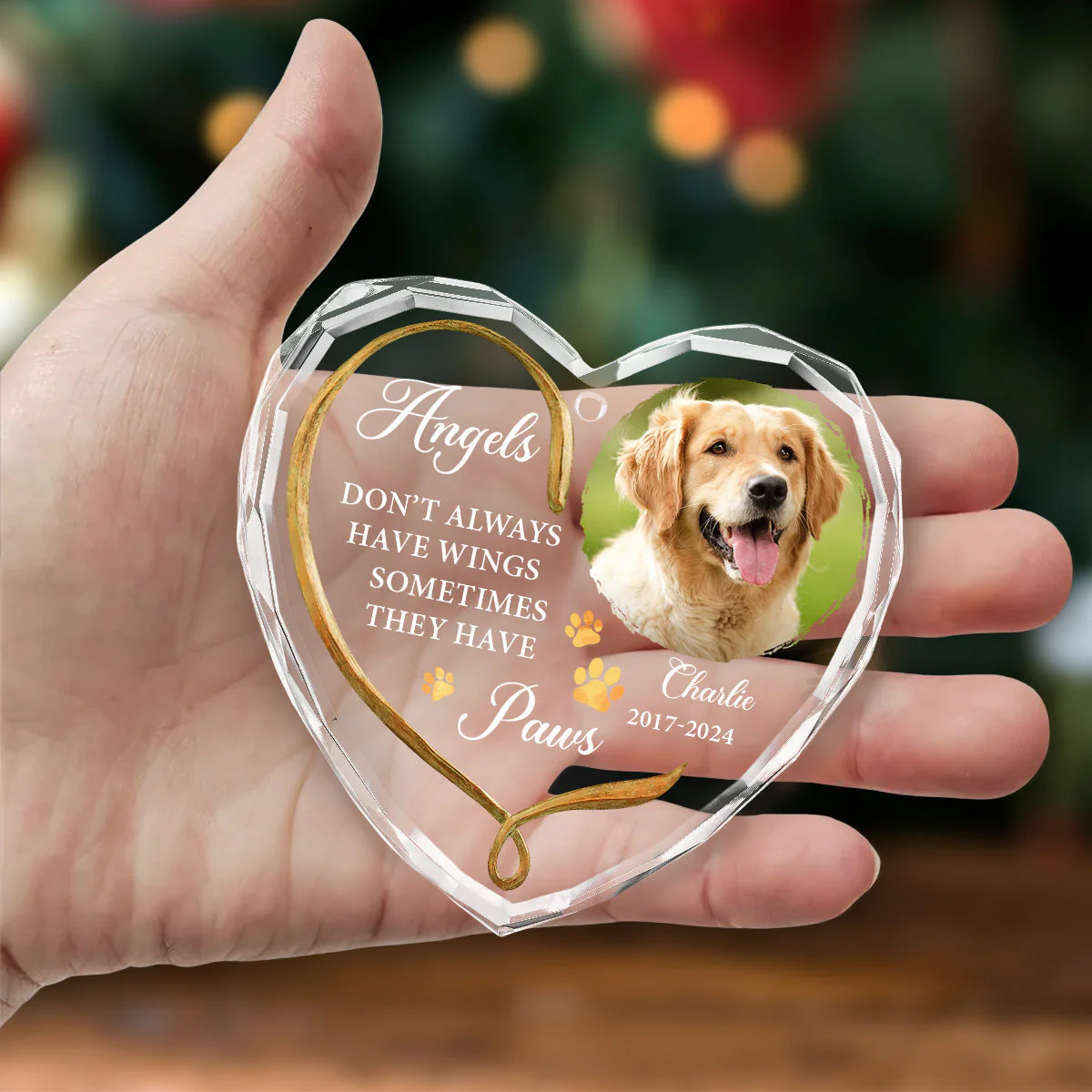 Angels Do Not Have Wings - Personalized Custom Glass Ornament - Image 5