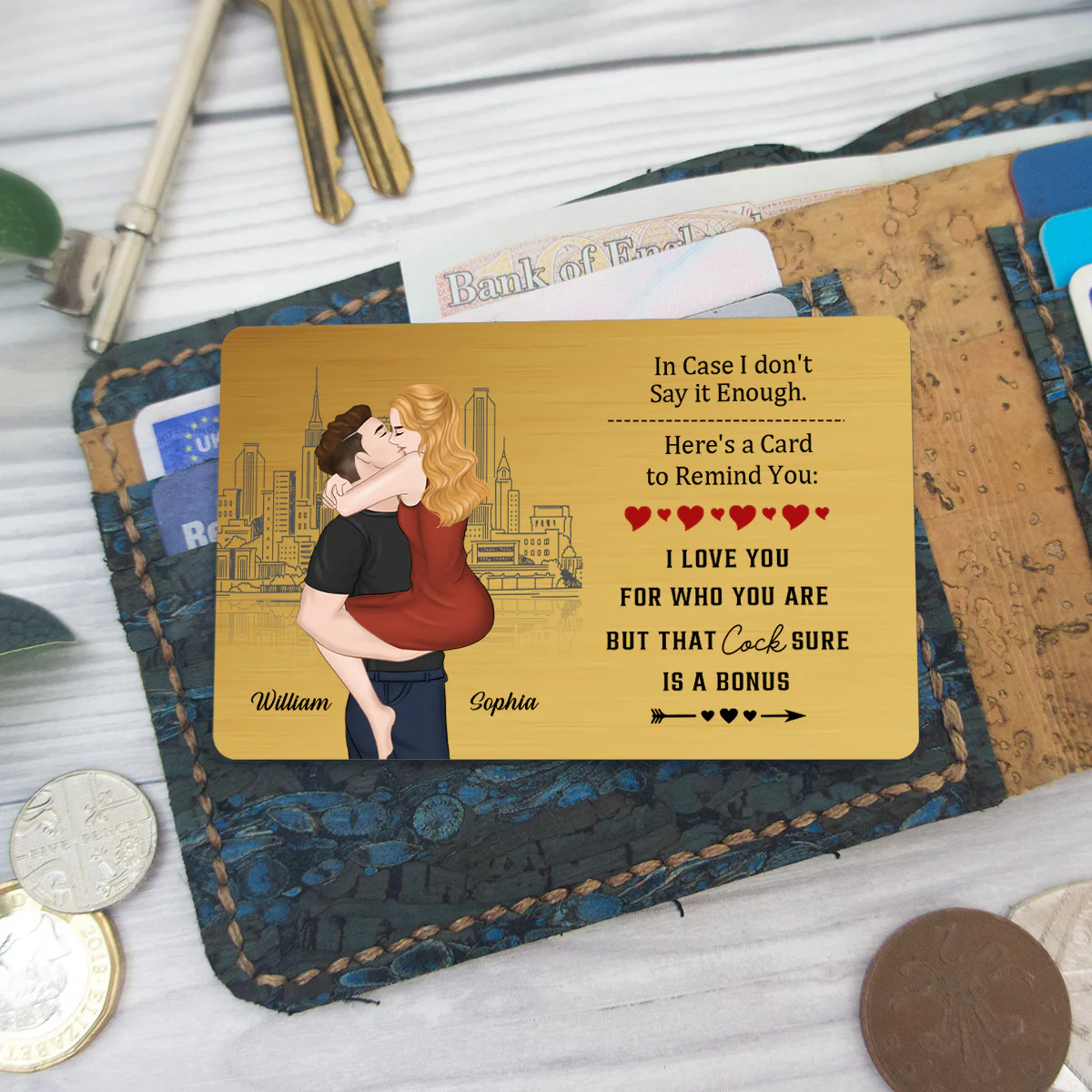 Anniversary Reminder Card - Personalized Custom Wallet Card - Image 7