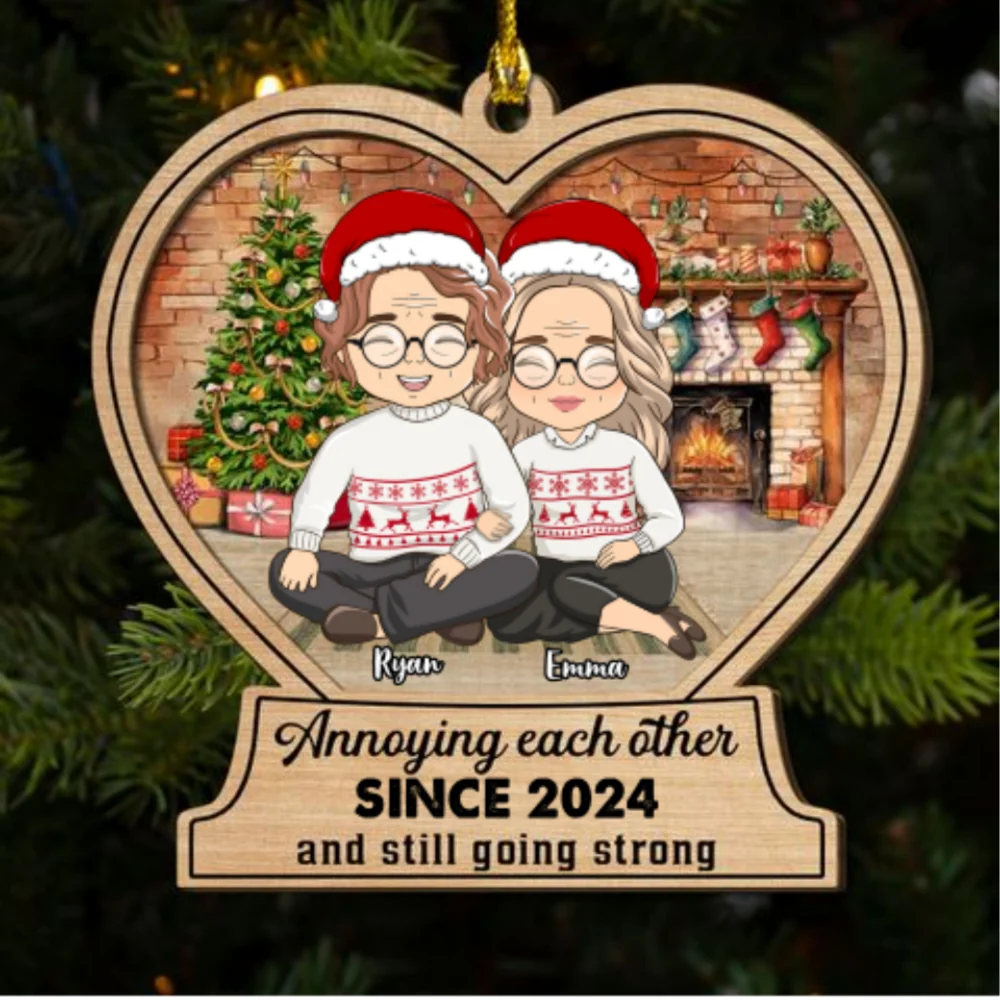 Annoying Each Other And Still Going Strong - Personalized Custom 2-Layered Wood Ornament - Image 7