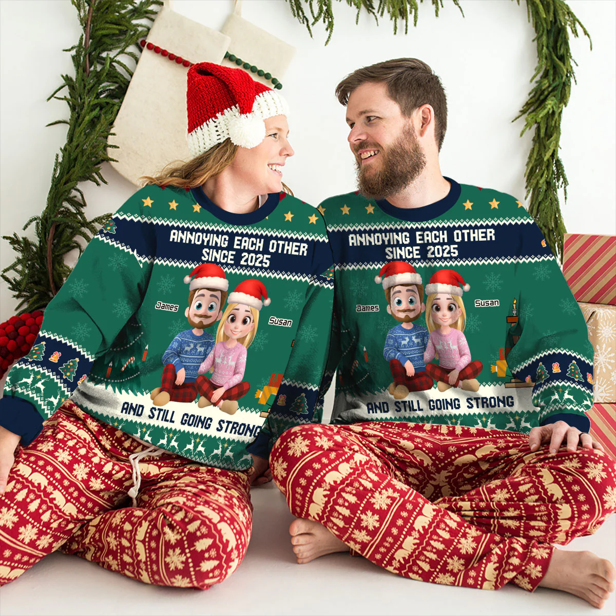 Annoying Each Other Christmas - Personalized Custom All-Over-Print Sweatshirt - Image 4