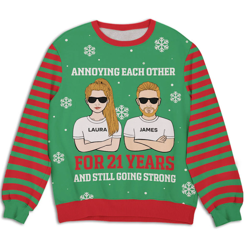 Annoying Each Other For Many Years- Personalized Custom All-Over-Print Sweatshirt