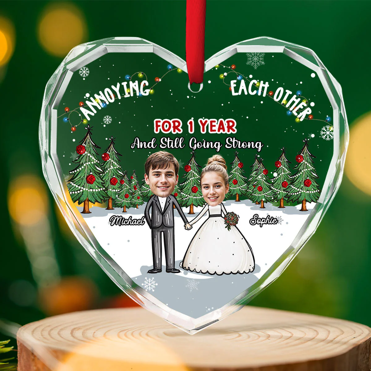 Annoying Each Other For Years And Still Going Strong - Personalized Custom Glass Ornament - Image 2