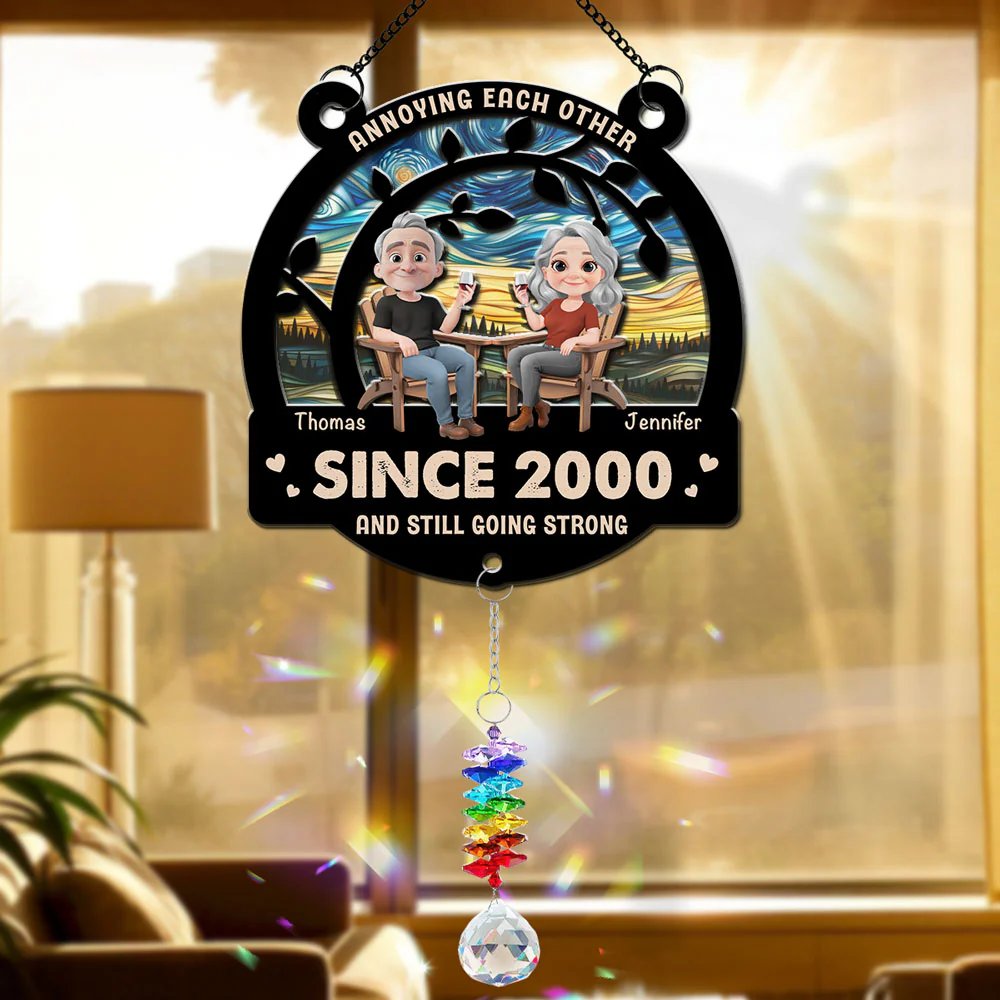 Annoying Each Other For Years - Personalized Custom Suncatcher With Crystal Rainbow Charm - Image 3
