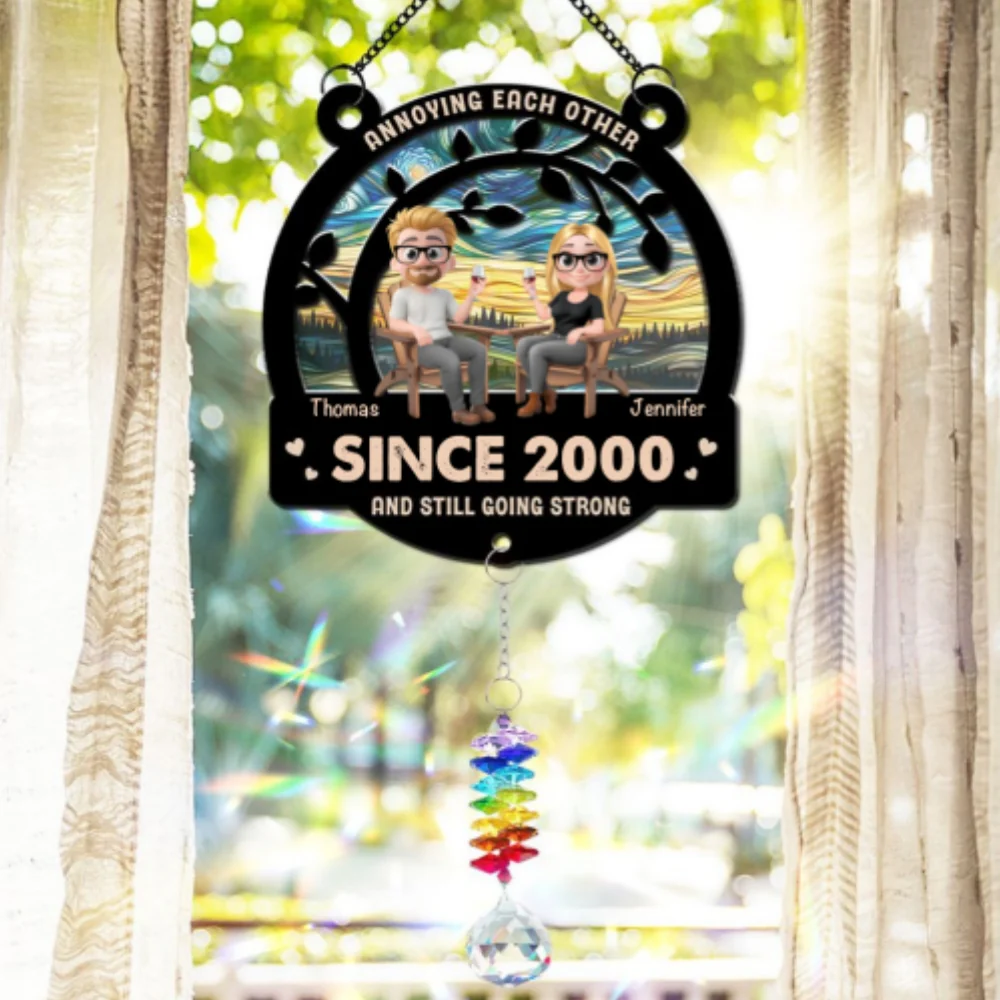 Annoying Each Other For Years - Personalized Custom Suncatcher With Crystal Rainbow Charm - Image 6