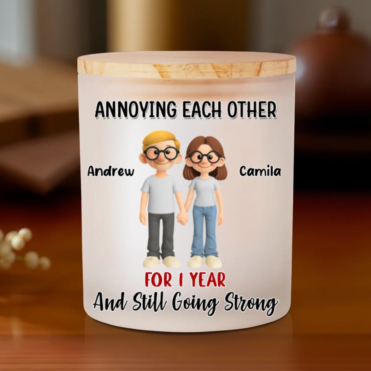 Annoying Each Other Forever - Personalized Custom Glass Jar With LED Candle - Image 6