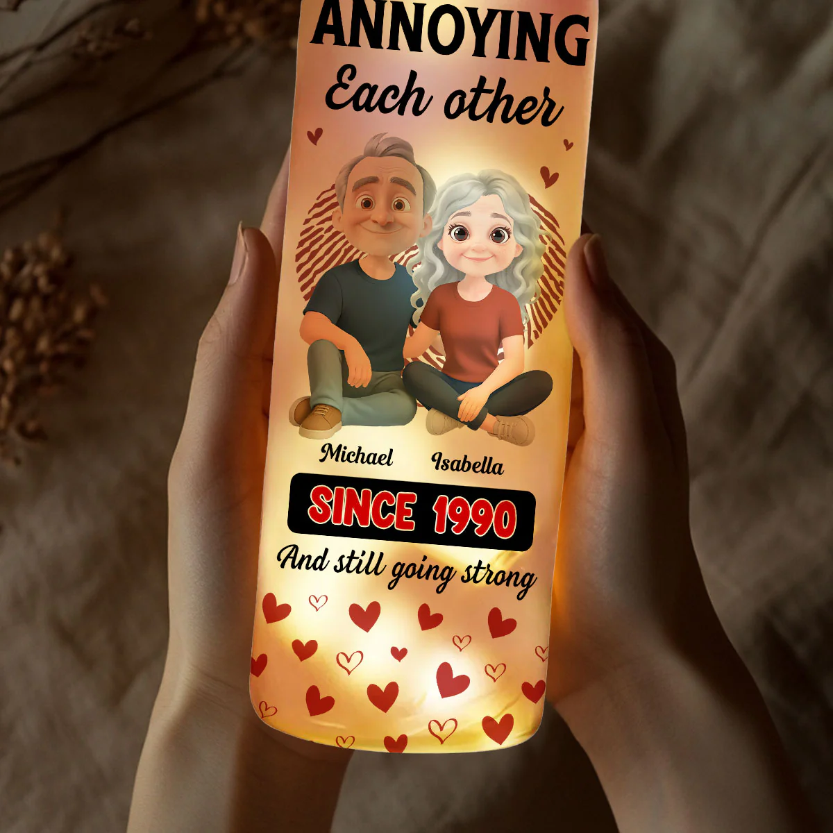 Annoying Each Other - Personalized Custom Bottle Lamp - Image 3