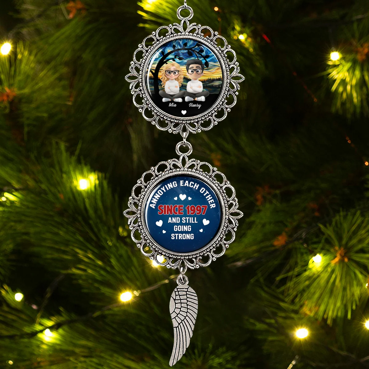 Annoying Each Other - Personalized Custom Charming Ornament - Image 5