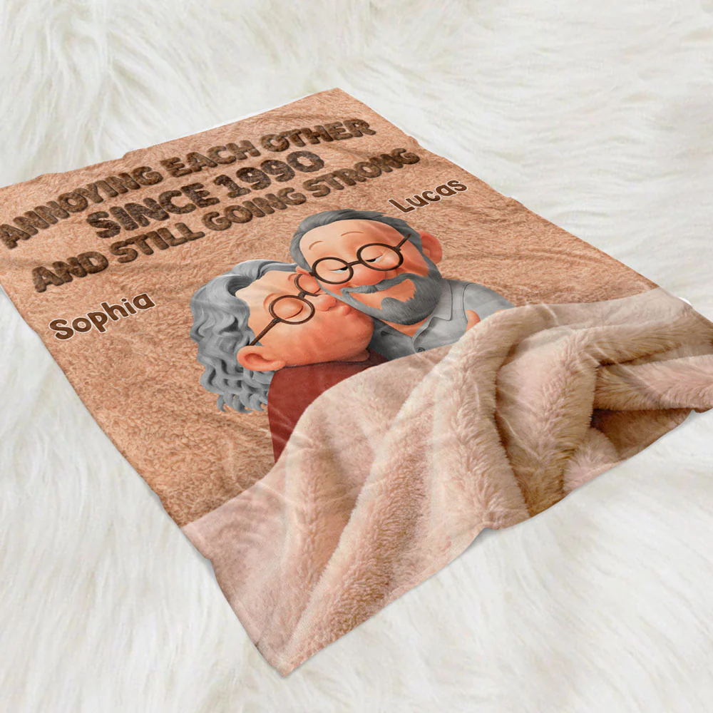 Annoying Each Other - Personalized Custom Fleece Blanket - Image 2