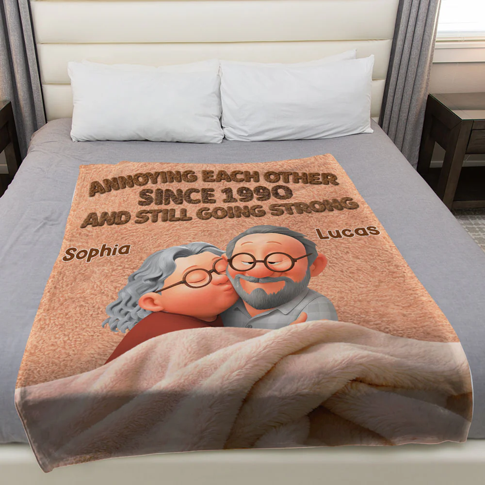Annoying Each Other - Personalized Custom Fleece Blanket - Image 3