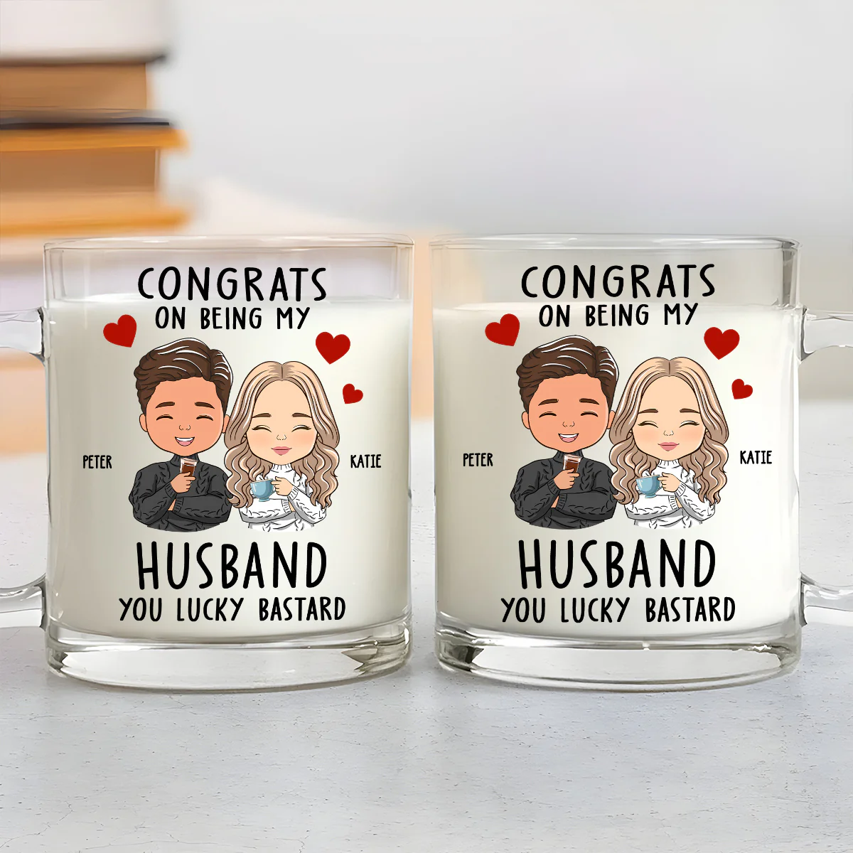 Annoying Each Other - Personalized Custom Glass Mug - Image 4