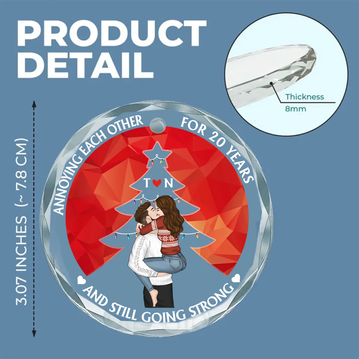 Annoying Each Other - Personalized Custom Glass Ornament - Image 5