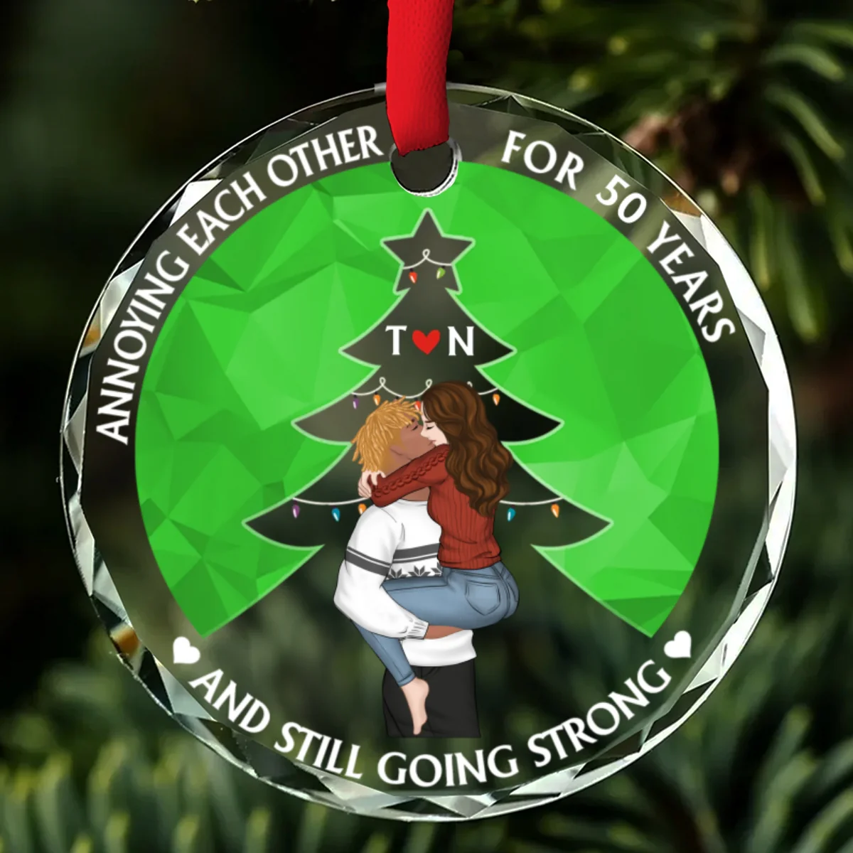 Annoying Each Other - Personalized Custom Glass Ornament - Image 6