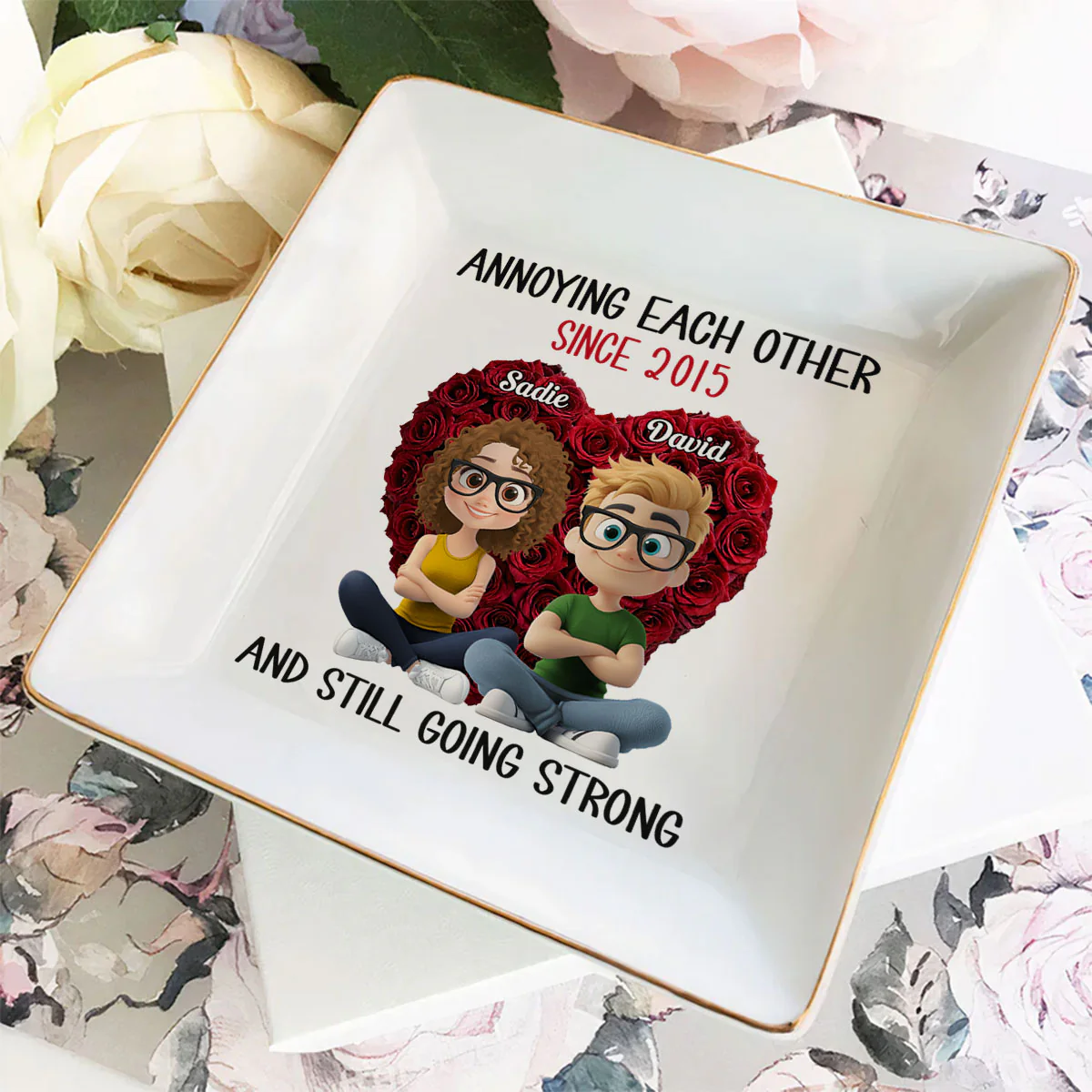 Annoying Each Other - Personalized Custom Jewelry Dish - Image 3