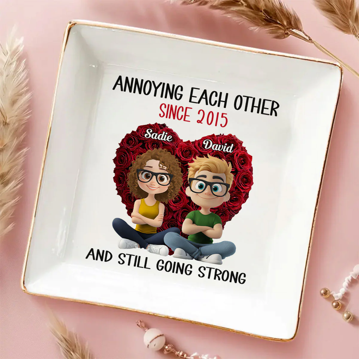 Annoying Each Other - Personalized Custom Jewelry Dish - Image 5