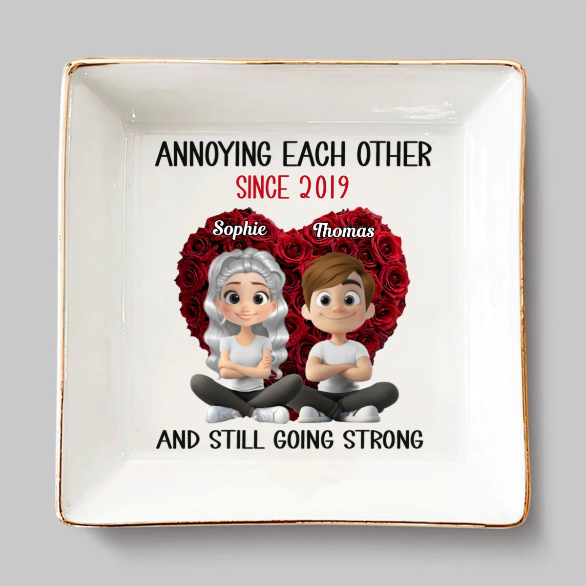 Annoying Each Other - Personalized Custom Jewelry Dish - Image 7