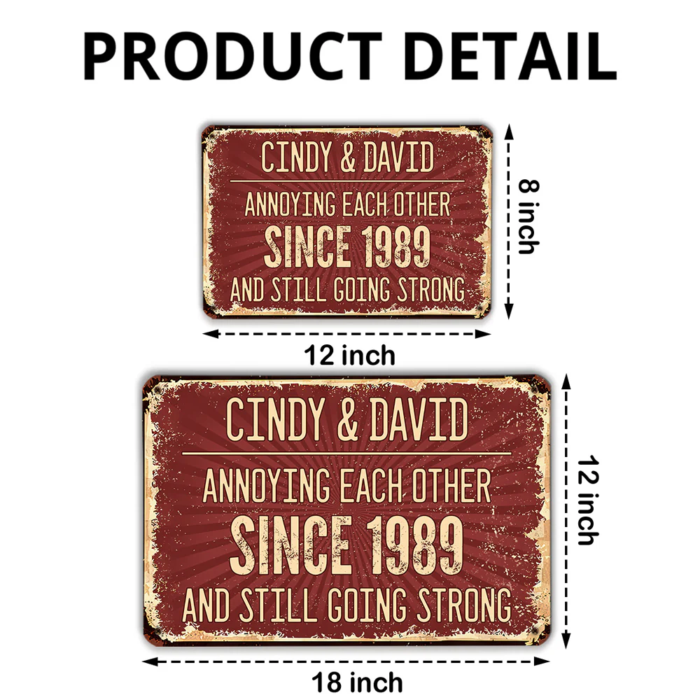 Annoying Each Other - Personalized Custom Metal Sign - Image 5