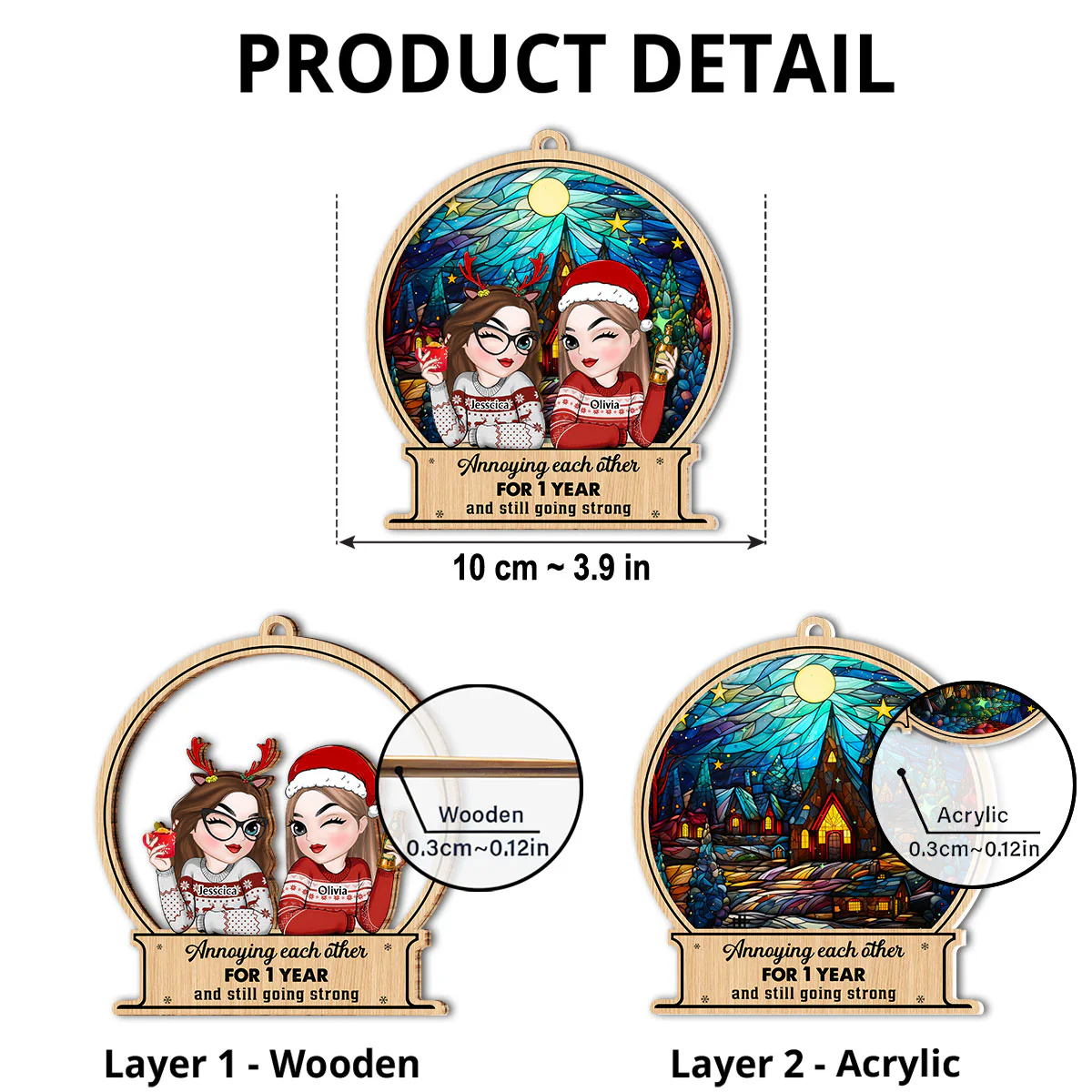 Annoying Each Other - Personalized Custom Suncatcher Ornament - Image 5