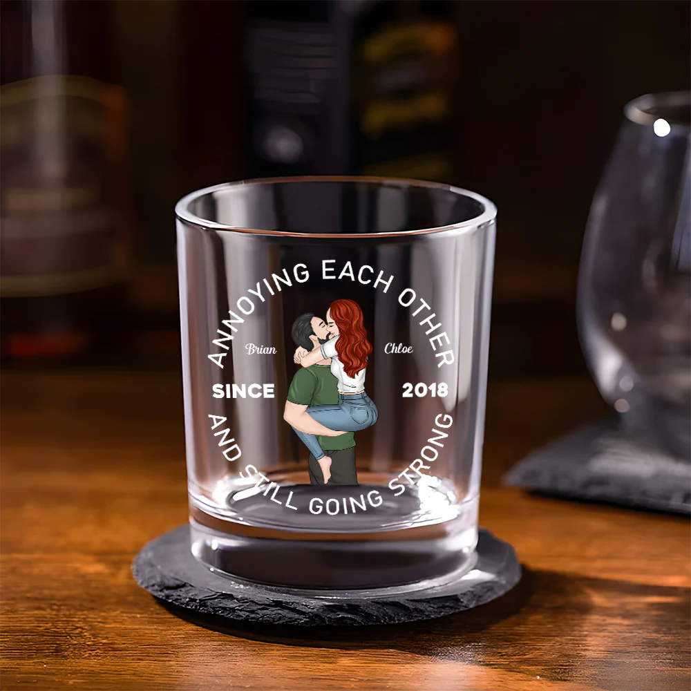 Annoying Each Other - Personalized Custom Whiskey Glass - Image 2