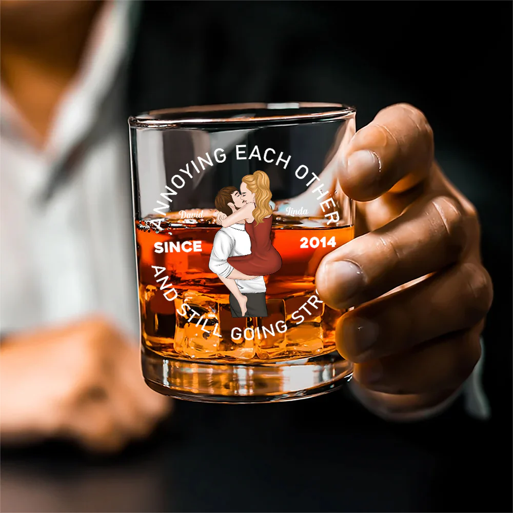 Annoying Each Other - Personalized Custom Whiskey Glass - Image 4