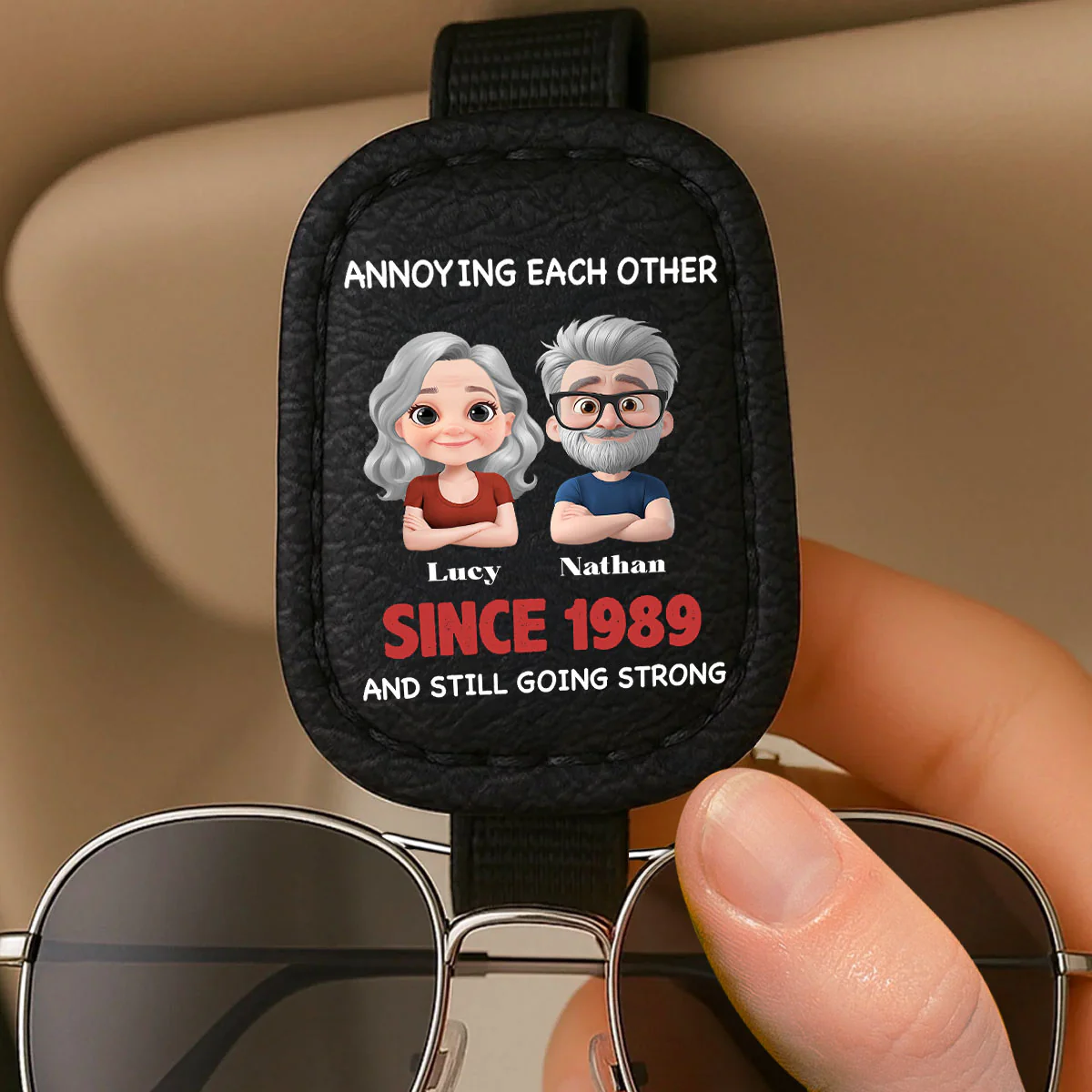 Annoying Each Other - Sunglasses Holder For Car Visor - Image 3