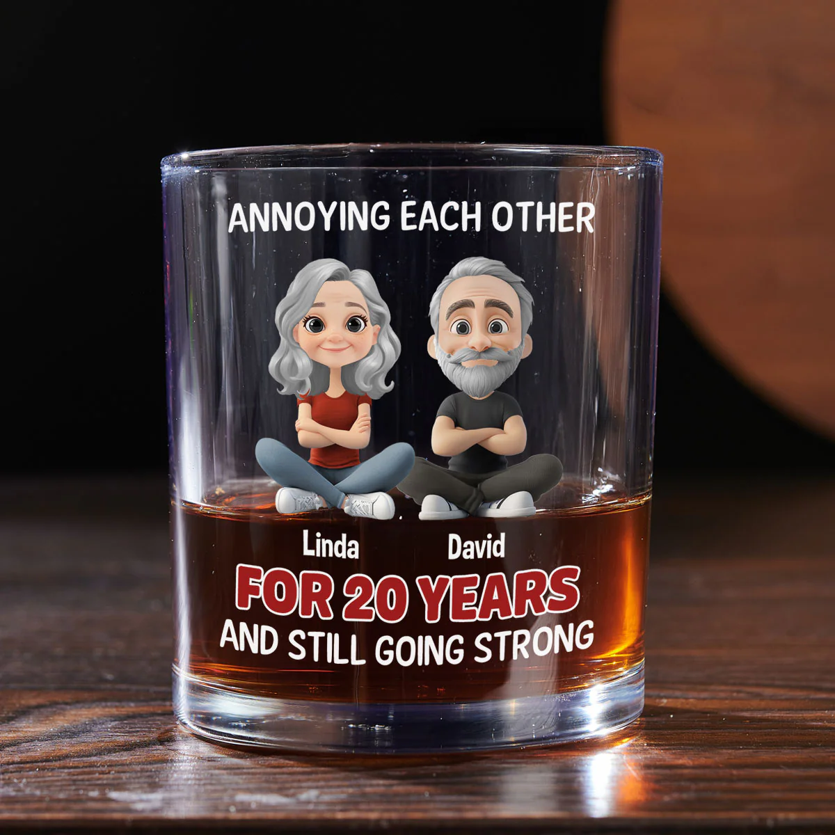 Annoying For Years Couple - Personalized Custom Whiskey Glass - Image 3