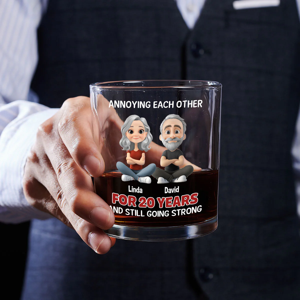 Annoying For Years Couple - Personalized Custom Whiskey Glass - Image 4