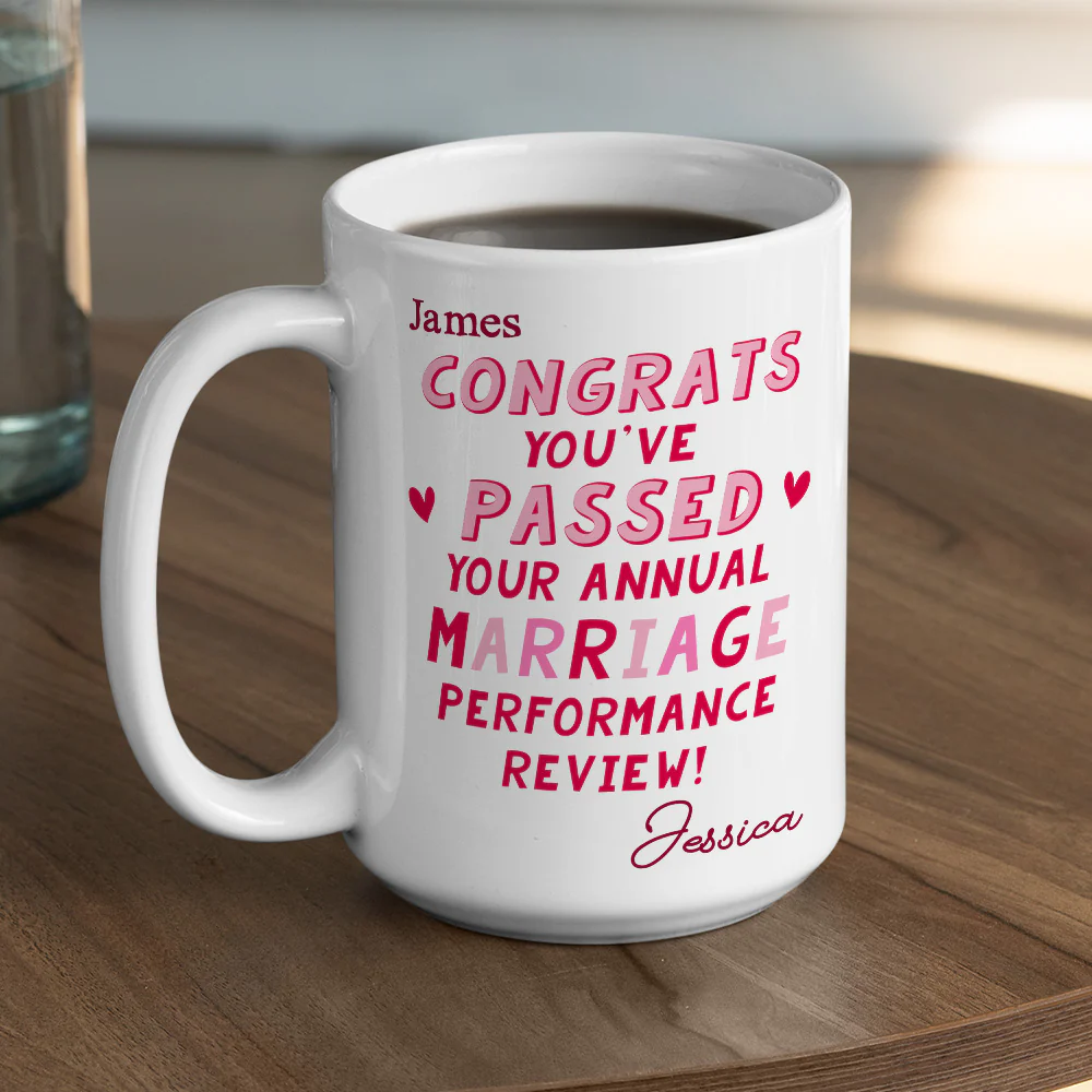 Annual Marriage Performance Review - Personalized Custom Coffee Mug - Image 4