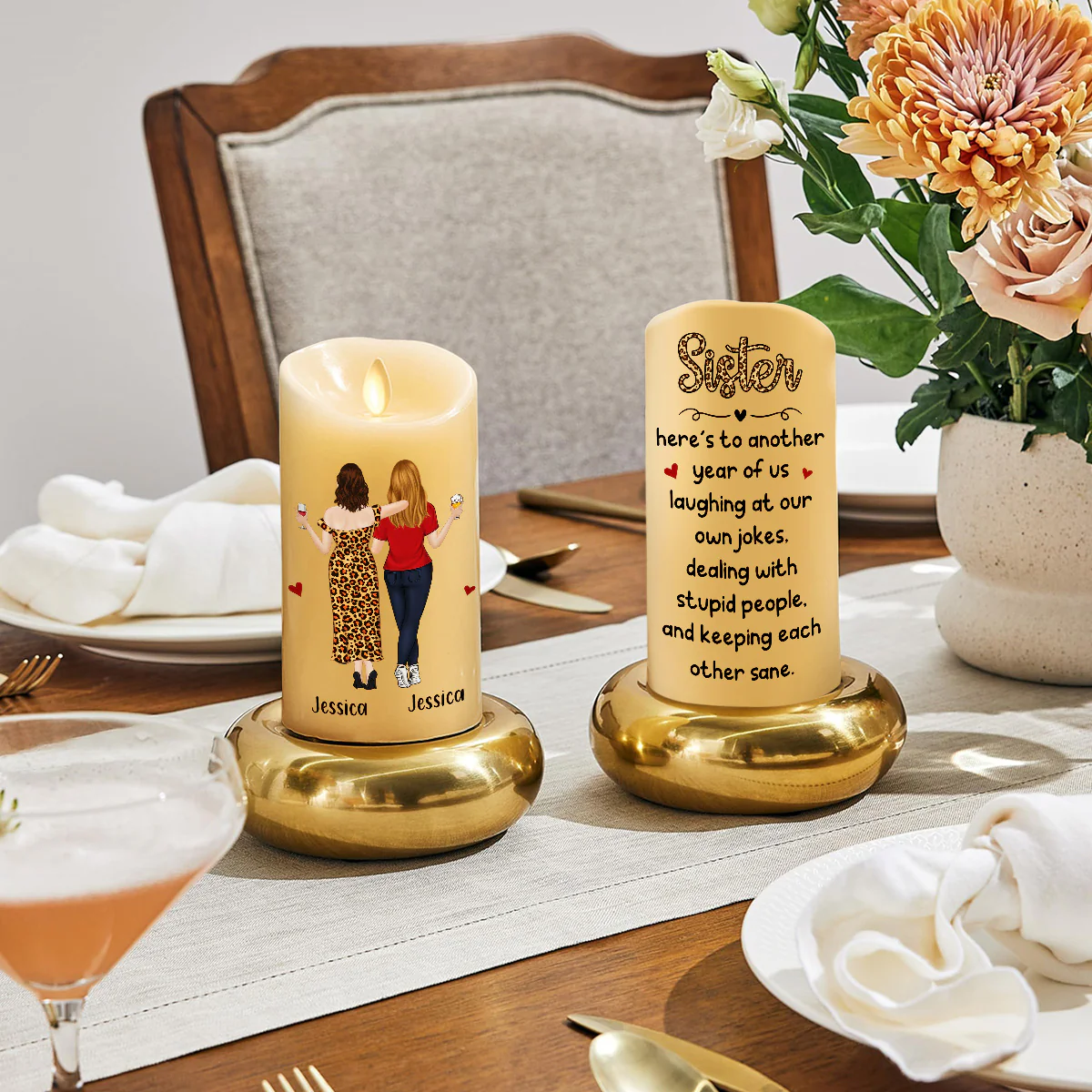 Another Year Together - Personalized Custom LED Candle - Image 4