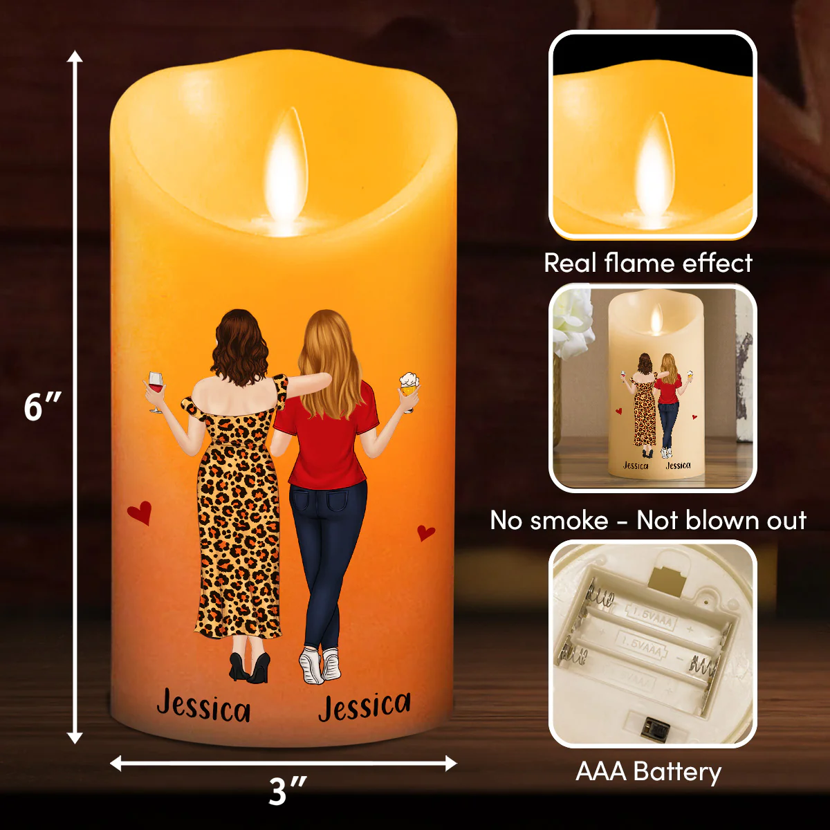 Another Year Together - Personalized Custom LED Candle - Image 6