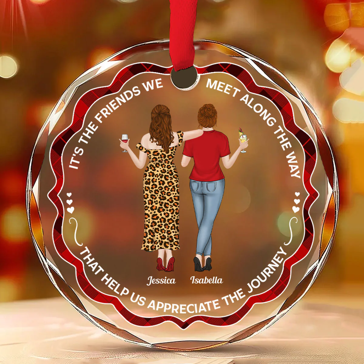 Appreciate The Journey - Personalized Custom Glass Ornament - Image 2