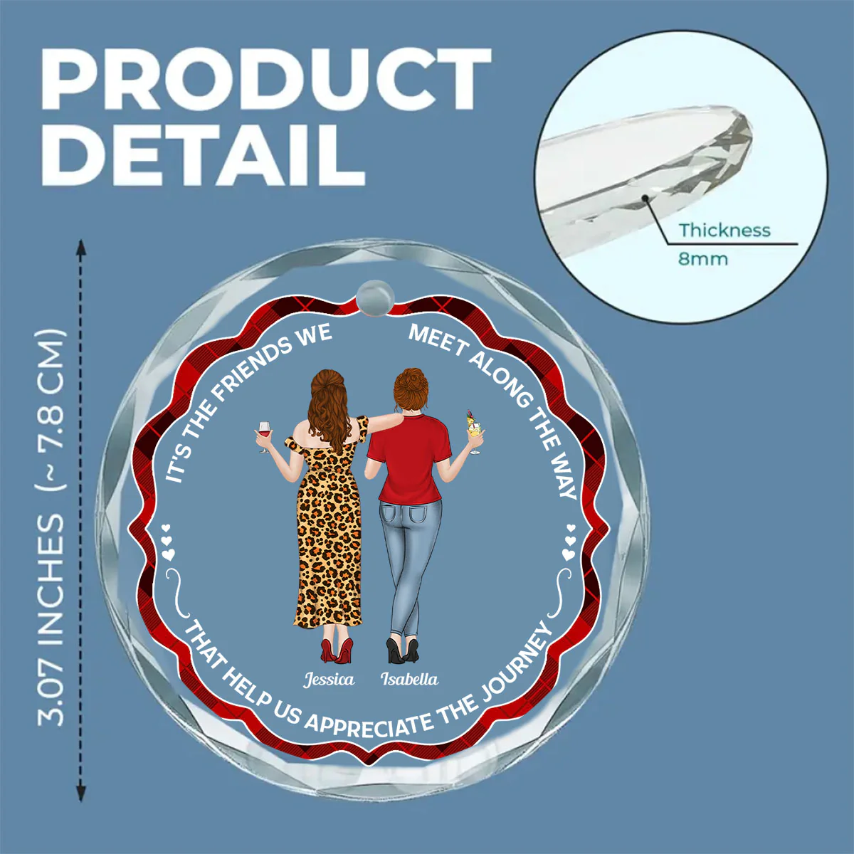 Appreciate The Journey - Personalized Custom Glass Ornament - Image 6