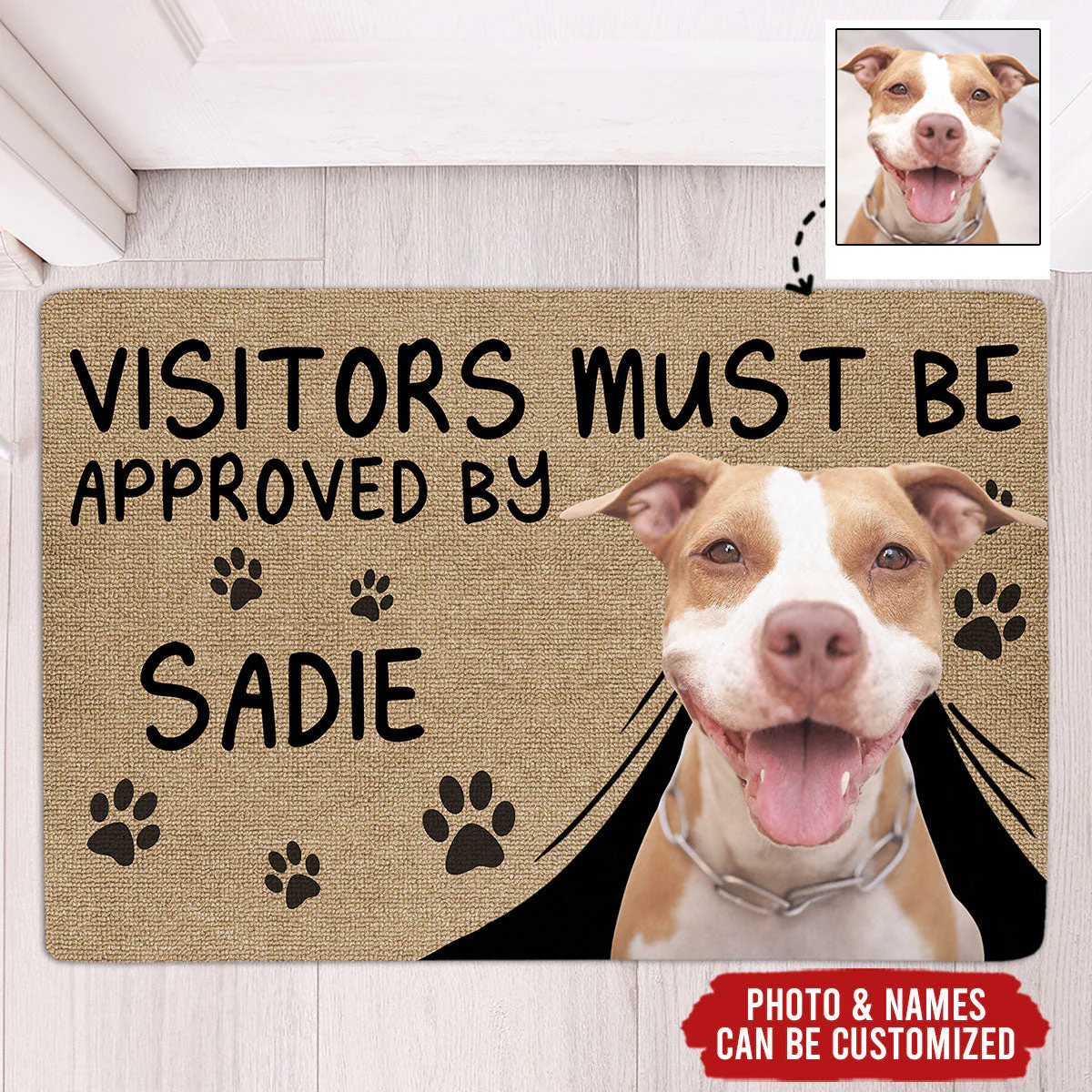 Approved By Pet Photo - Personalized Custom Doormat - Image 2
