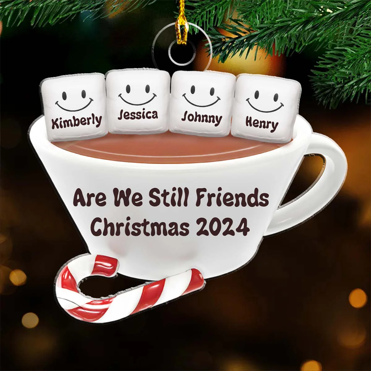 Are We Still Friends Hot CoCoa - Personalized Custom Acrylic Ornament - Image 3
