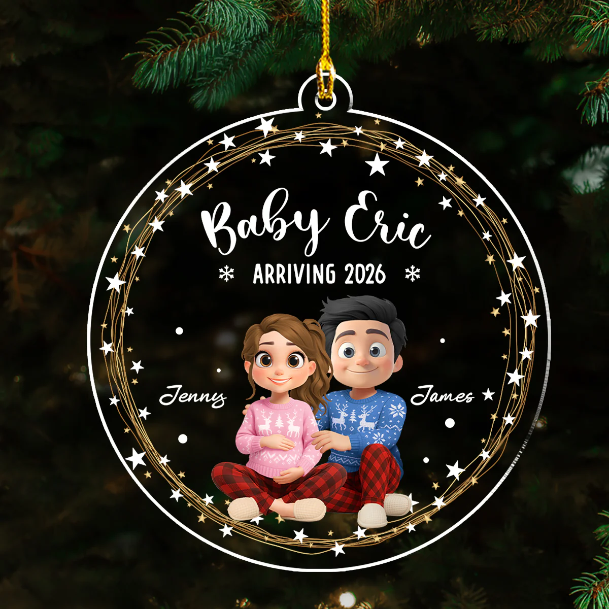 Arrive To This World - Personalized Custom Acrylic Ornament - Image 2