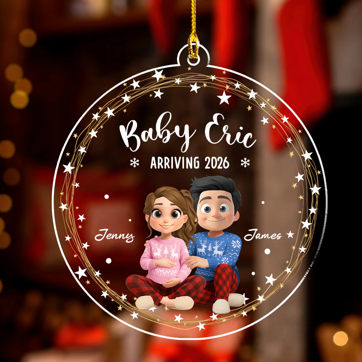 Arrive To This World - Personalized Custom Acrylic Ornament - Image 3