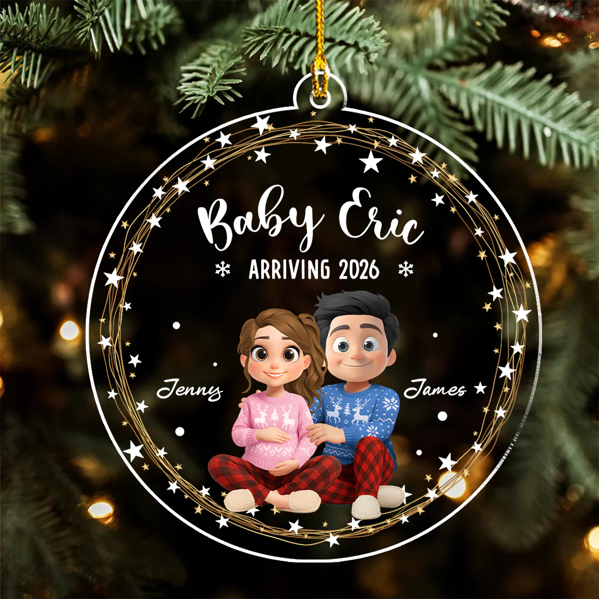 Arrive To This World - Personalized Custom Acrylic Ornament - Image 4