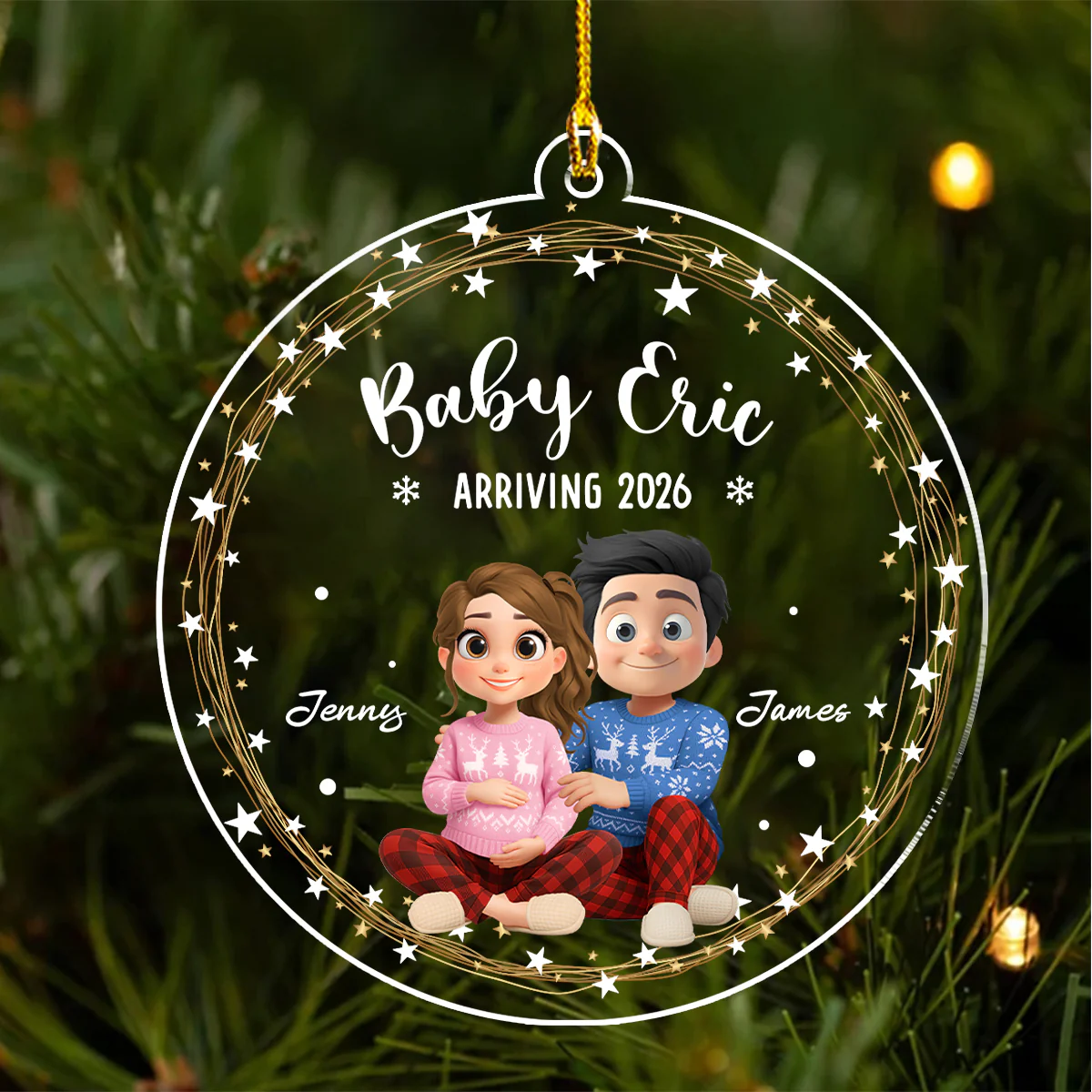 Arrive To This World - Personalized Custom Acrylic Ornament - Image 5