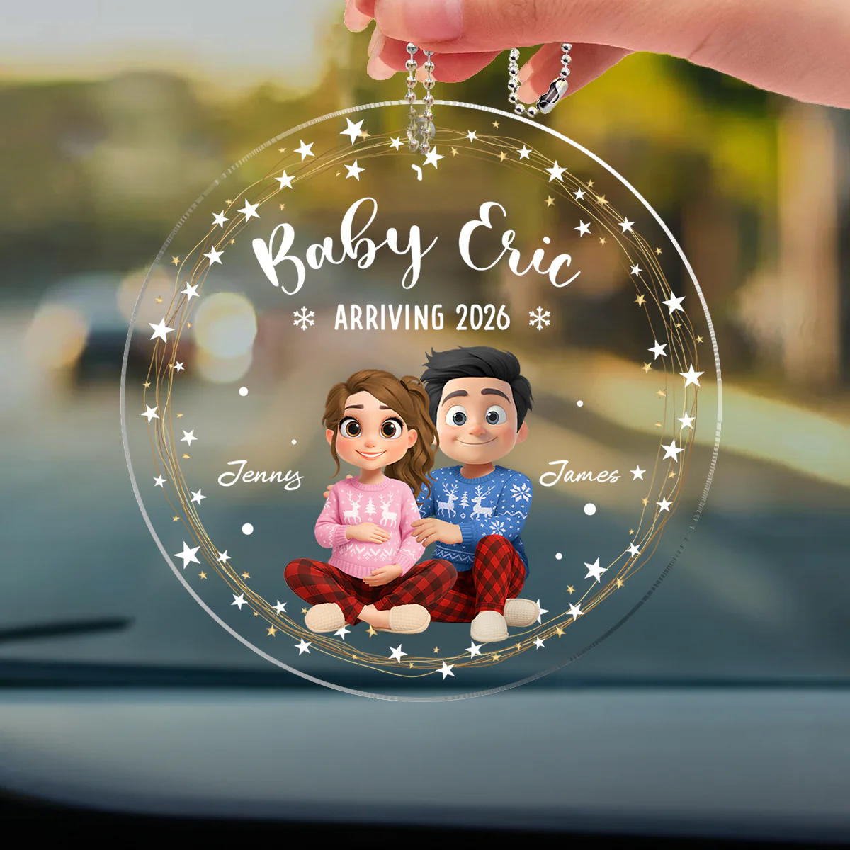 Arrive To This World - Personalized Custom Car Ornament - Image 3