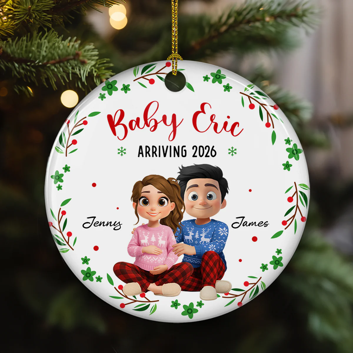 Arrive To This World - Personalized Custom Ceramic Ornament - Image 3