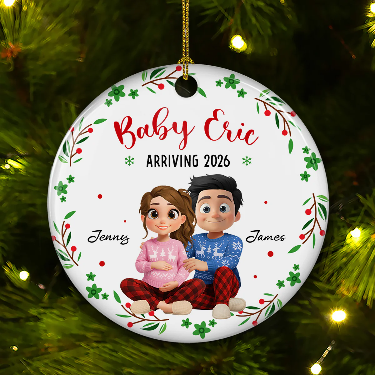 Arrive To This World - Personalized Custom Ceramic Ornament - Image 5