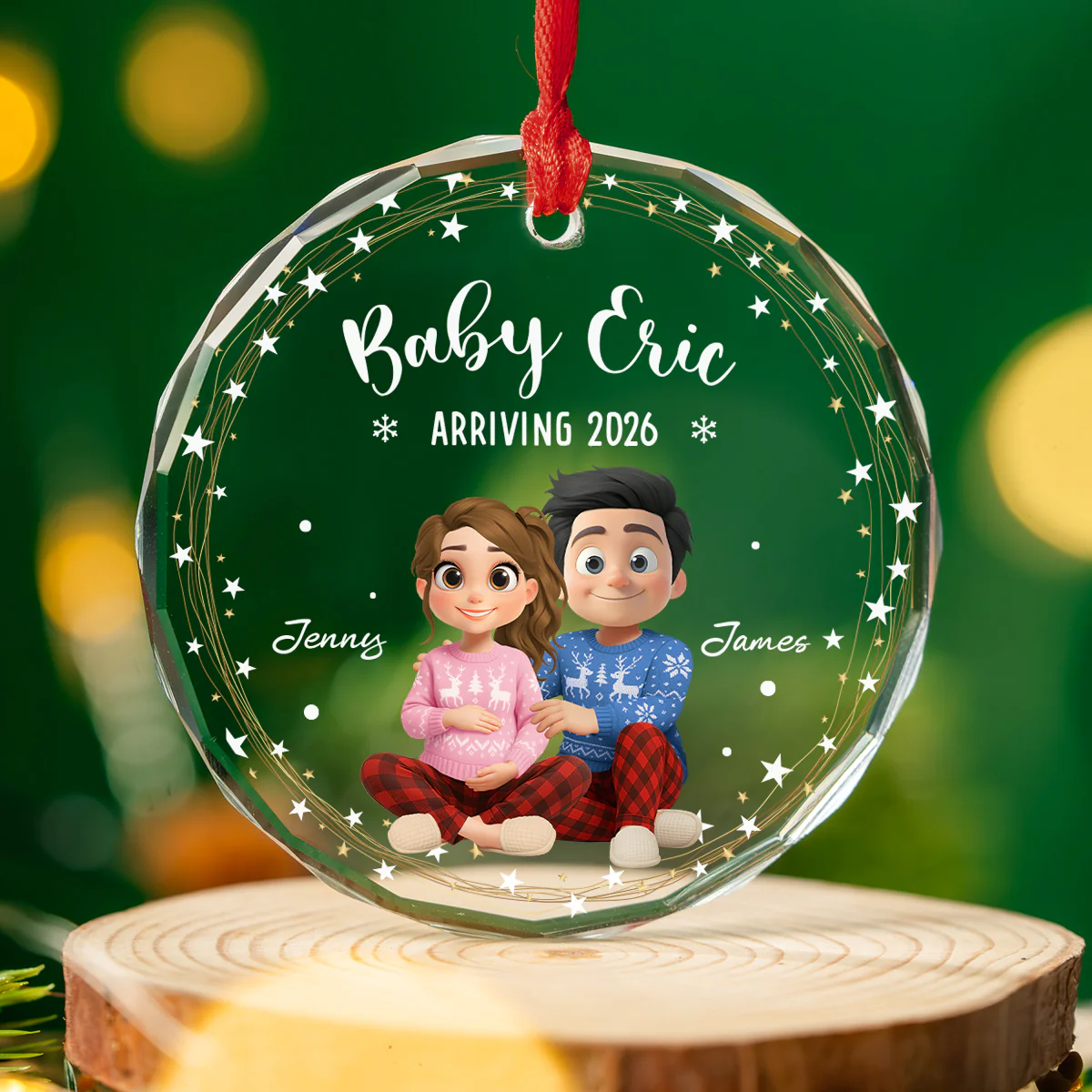 Arrive To This World - Personalized Custom Glass Ornament - Image 3