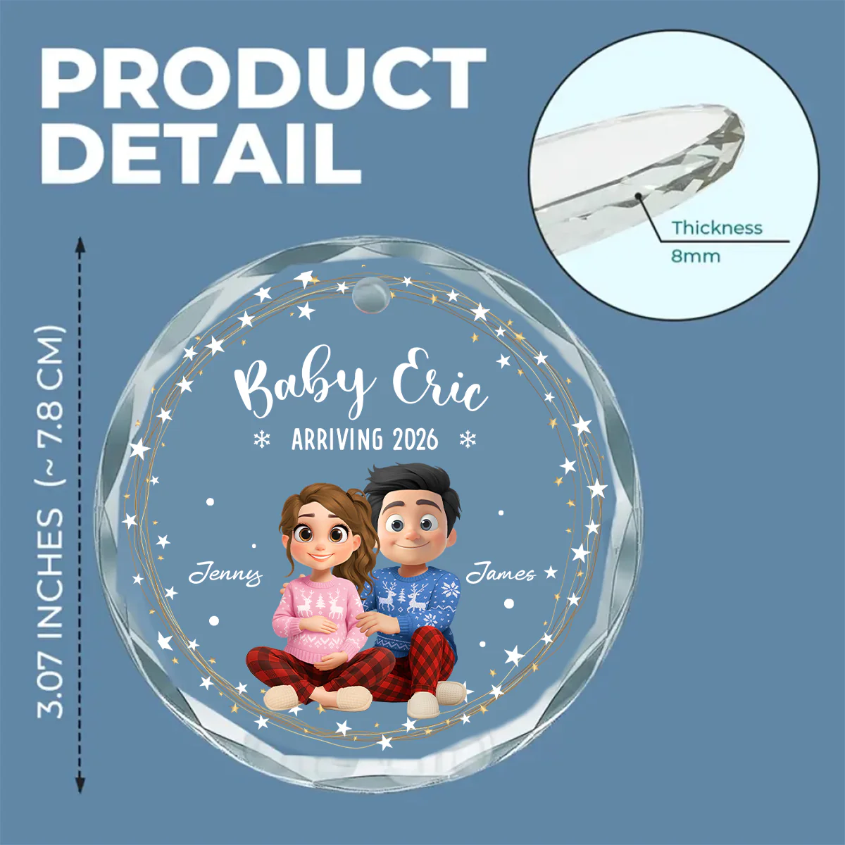 Arrive To This World - Personalized Custom Glass Ornament - Image 5