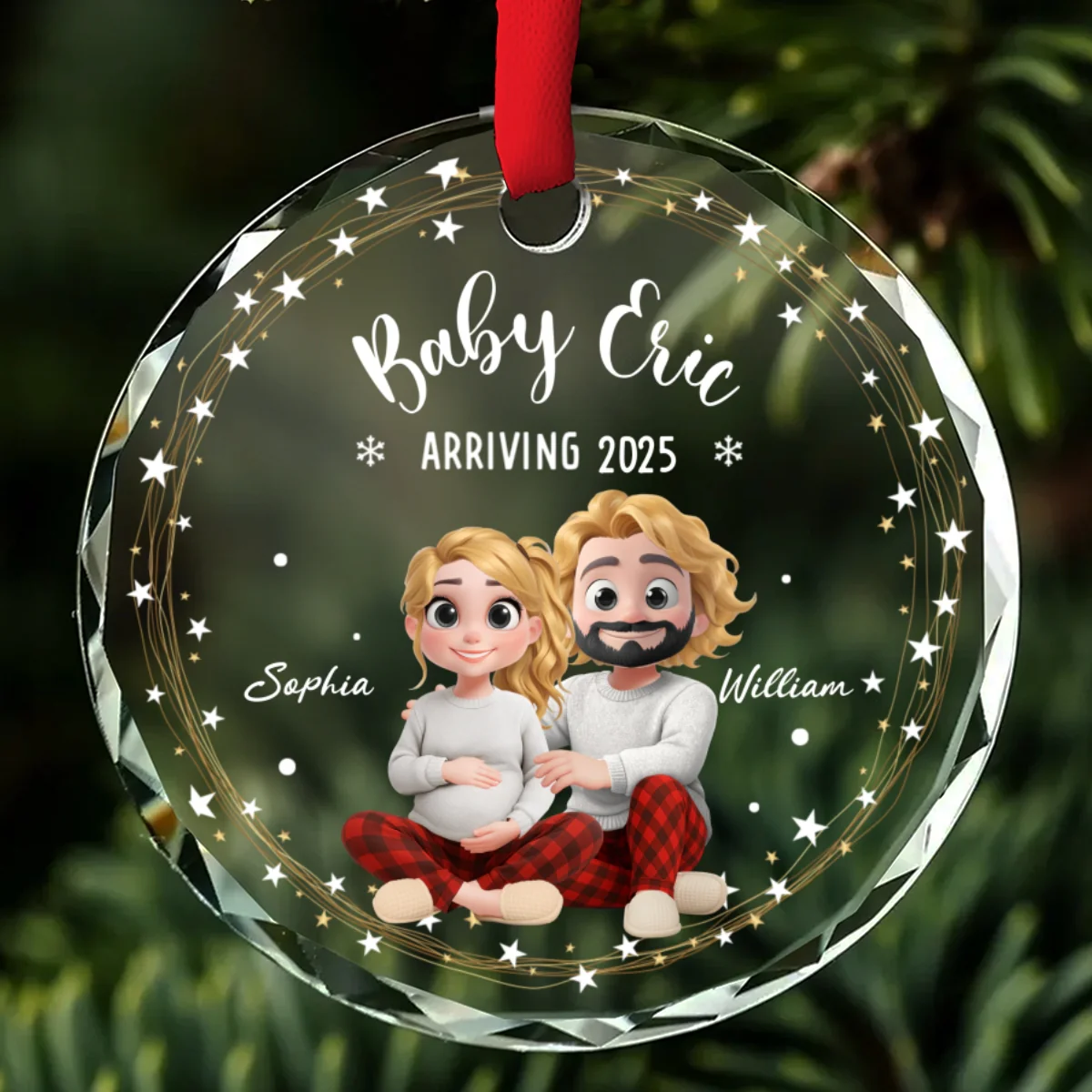 Arrive To This World - Personalized Custom Glass Ornament - Image 6