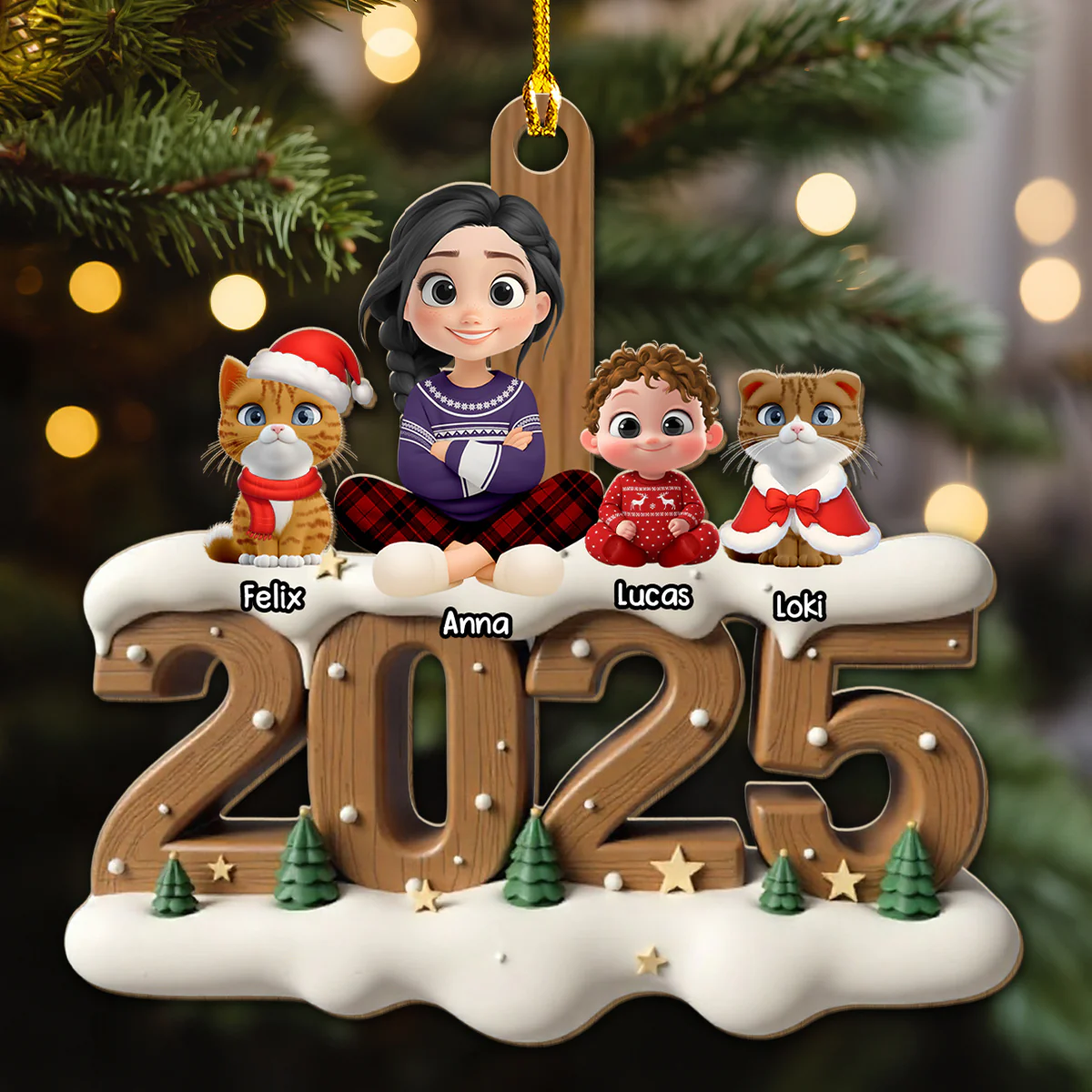 As A Cat Parent Now Onwards - Personalized Custom 3D Effect Wood Ornament