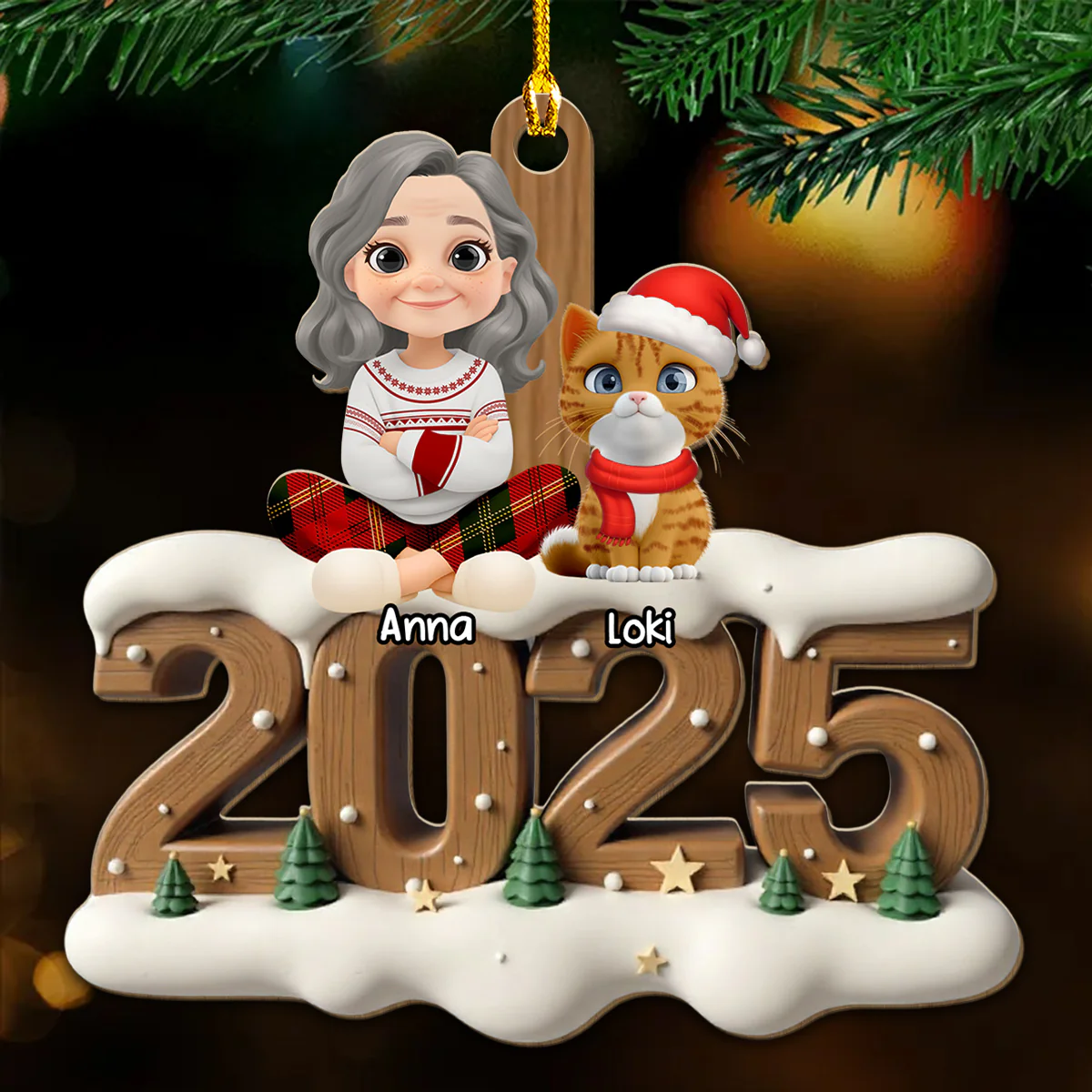 As A Cat Parent Now Onwards - Personalized Custom 3D Effect Wood Ornament - Image 2