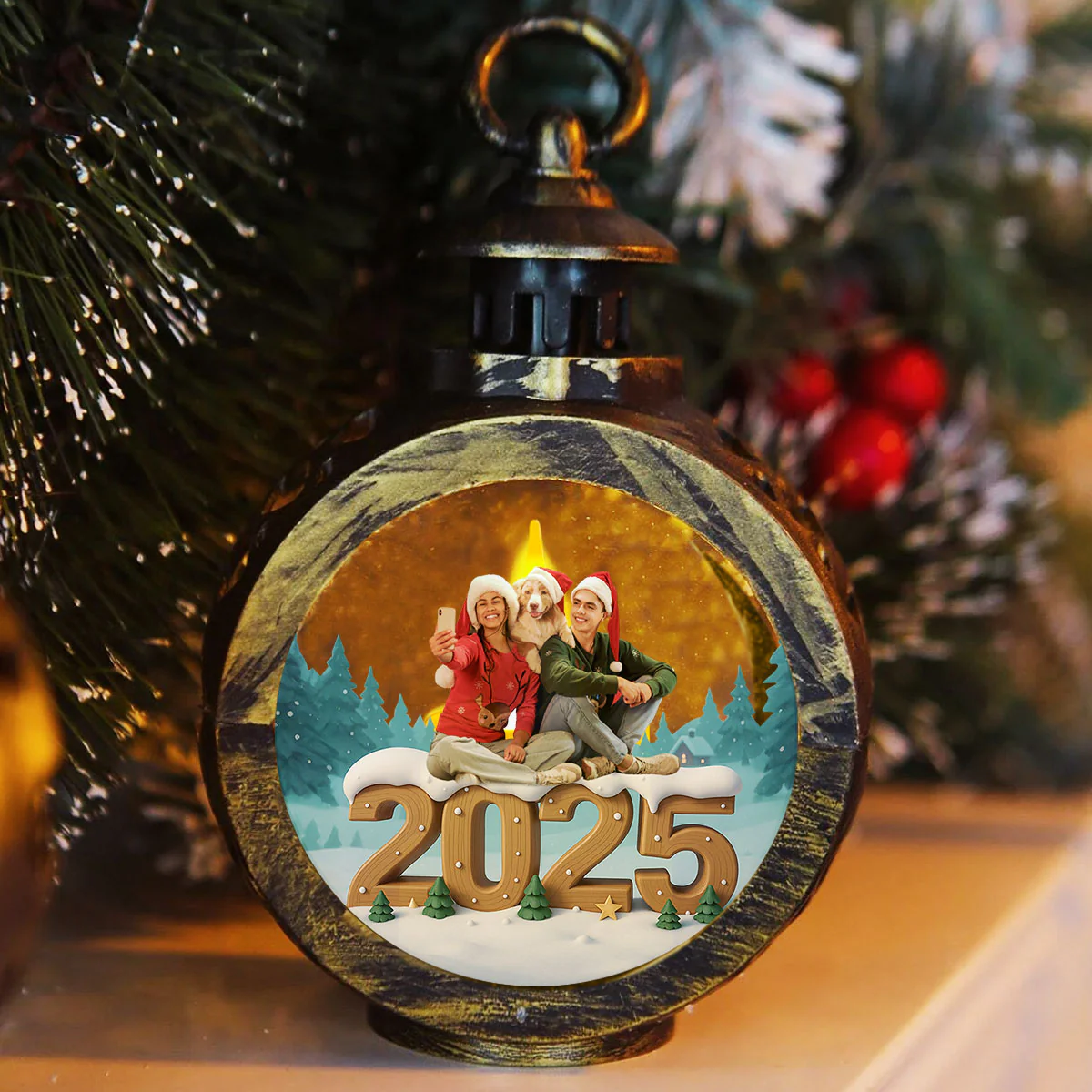 As A Family Now Onwards Photo - Personalized Custom 3D Effect Christmas Lantern - Image 6