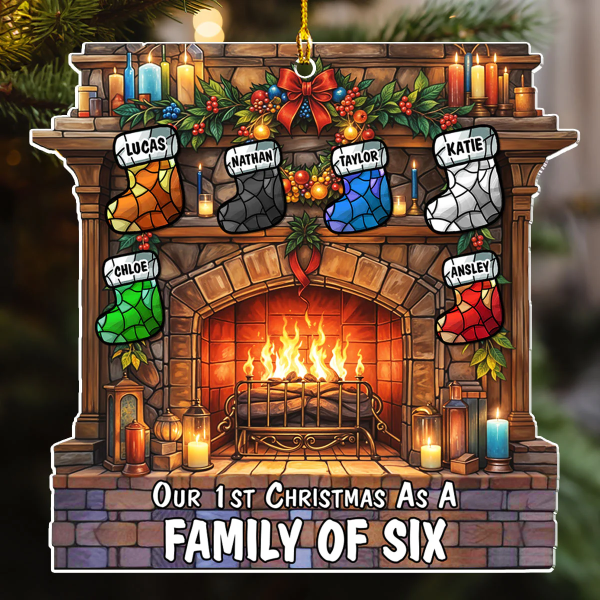 As A Family Of - Personalized Custom Acrylic Ornament - Image 2